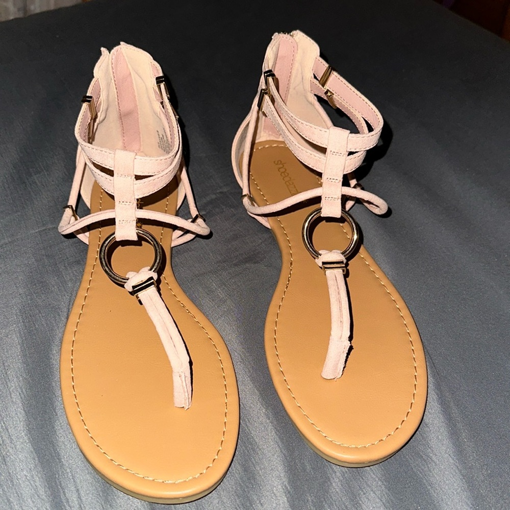 Flat Sandals, Dalia, Blush 8.5